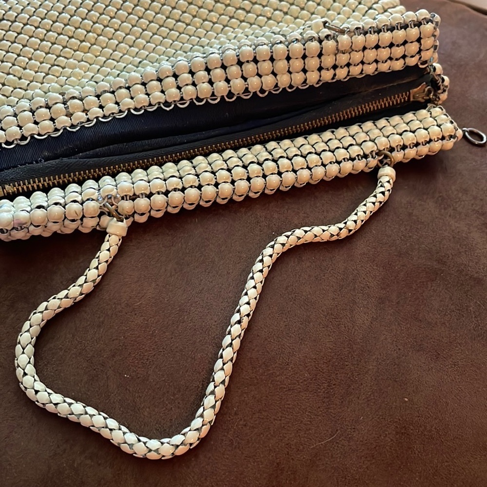 Whiting And Davis Cream Enamel Mesh Purse - image 7